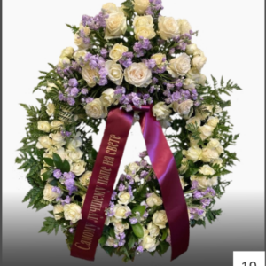 Круг из живых цветов №19