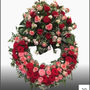 Круг из живых цветов №20