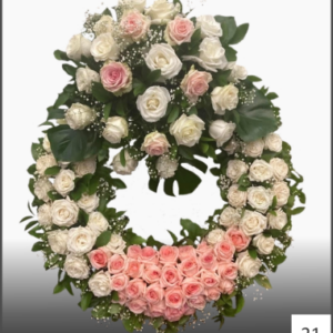 Круг из живых цветов №21