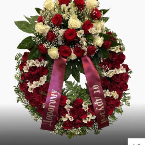 Круг из живых цветов №16