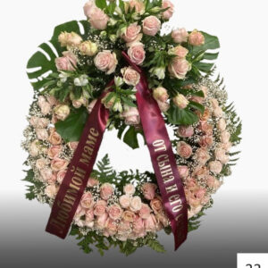 Круг из живых цветов №22