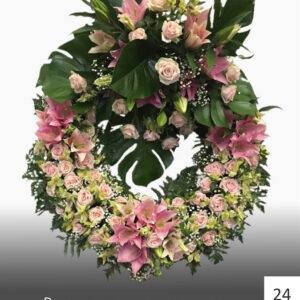 Круг из живых цветов №24