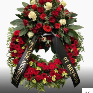 Круг из живых цветов №26