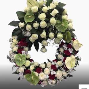 Круг из живых цветов №27