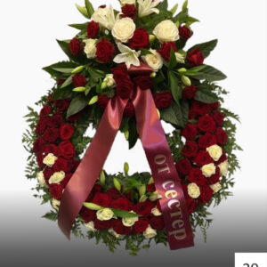 Круг из живых цветов №29