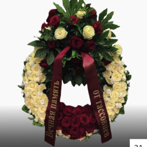 Круг из живых цветов №31