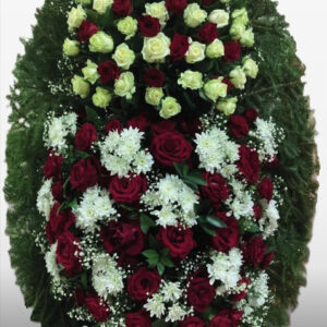 Венок из живых цветов №42